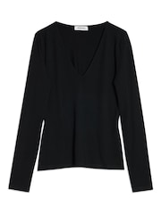 Albaray Black Deep V-Neck Top - Image 4 of 4