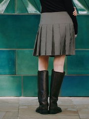 Albaray Houndstooth Short Pleated Brown Skirt - Image 2 of 4
