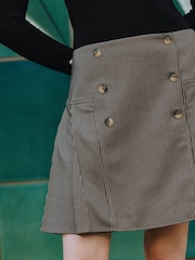 Albaray Houndstooth Short Pleated Brown Skirt - Image 3 of 4