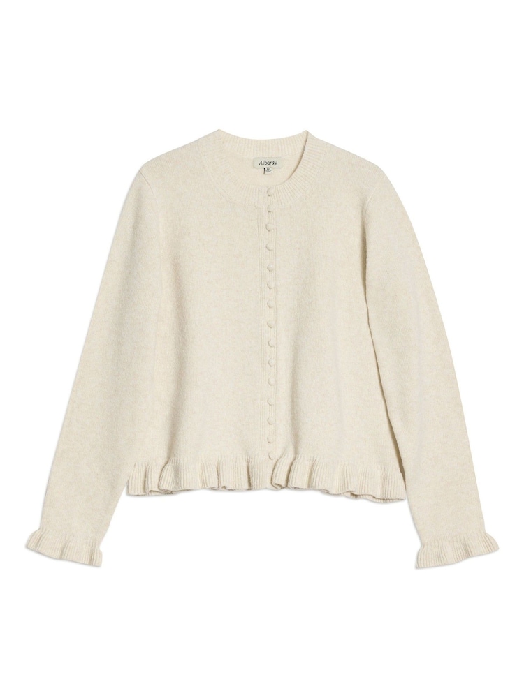 Albaray Cream Frill Multi Button Cardigan - Image 3 of 3 Albaray Cream Frill Multi Button Cardigan - Image 3 of 3