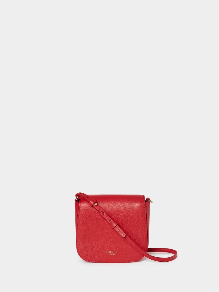 Osprey London Red The Elfin Mini Leather Cross-Body Bag - Image 1 of 5