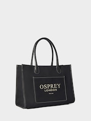 Osprey London The Gaddesden Canvas Black Tote Bag - Image 1 of 5