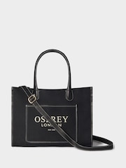 Osprey London The Gaddesden Canvas Black Tote Bag - Image 3 of 5