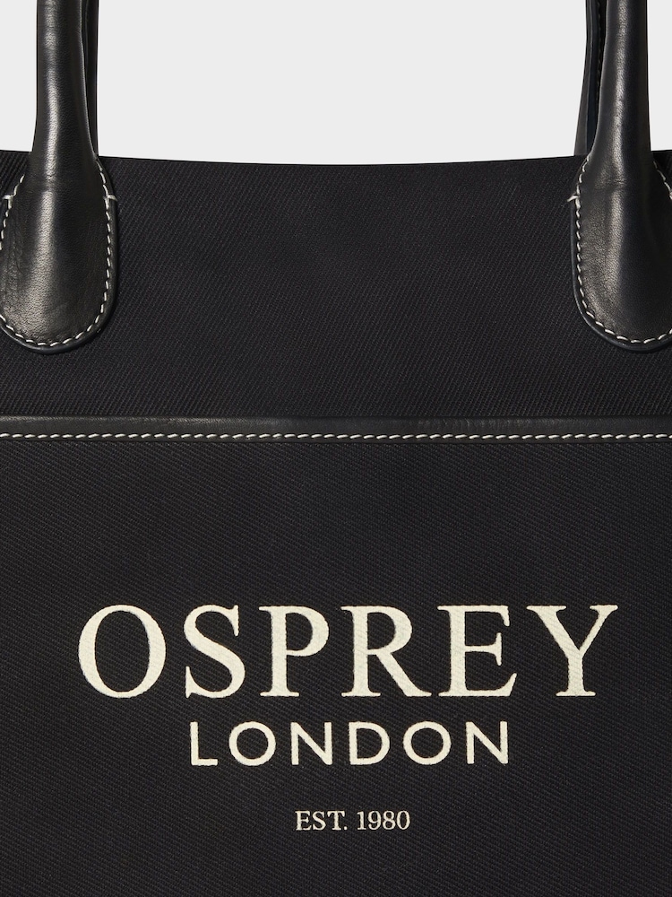 Osprey London The Gaddesden Canvas Black Tote Bag - Image 5 of 5