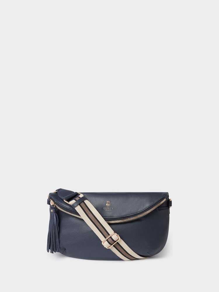 Osprey London The Milano Leather Blue Sling Bag - Image 1 of 5