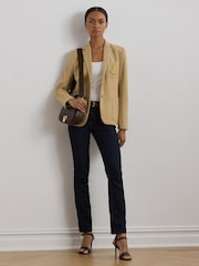 Lauren Ralph Lauren Anfisa Crest Logo Blazer Brown Jacket - Image 2 of 9