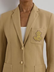 Lauren Ralph Lauren Anfisa Crest Logo Blazer Brown Jacket - Image 4 of 9