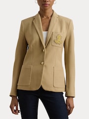 Lauren Ralph Lauren Anfisa Crest Logo Blazer Brown Jacket - Image 7 of 9