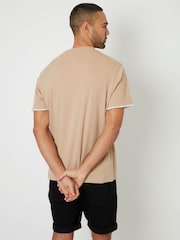 Threadbare Natural Contrast Trim T-Shirt with Pocket - Image 2 of 4