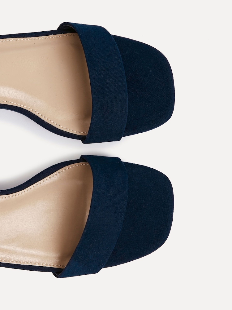 Linzi Blue Wide Fit Carlie Low Chunky Block Heeled Sandals - Image 5 of 5 Linzi Blue Wide Fit Carlie Low Chunky Block Heeled Sandals - Image 5 of 5