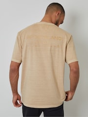 Threadbare Brown Relaxed Fit Garment Dye Graphic Print T-Shirt - Image 2 of 4