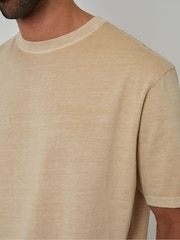Threadbare Brown Relaxed Fit Garment Dye Graphic Print T-Shirt - Image 3 of 4