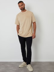 Threadbare Brown Relaxed Fit Garment Dye Graphic Print T-Shirt - Image 4 of 4