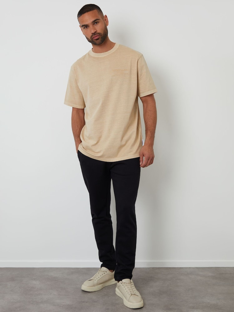 Threadbare Brown Relaxed Fit Garment Dye Graphic Print T-Shirt - Image 4 of 4