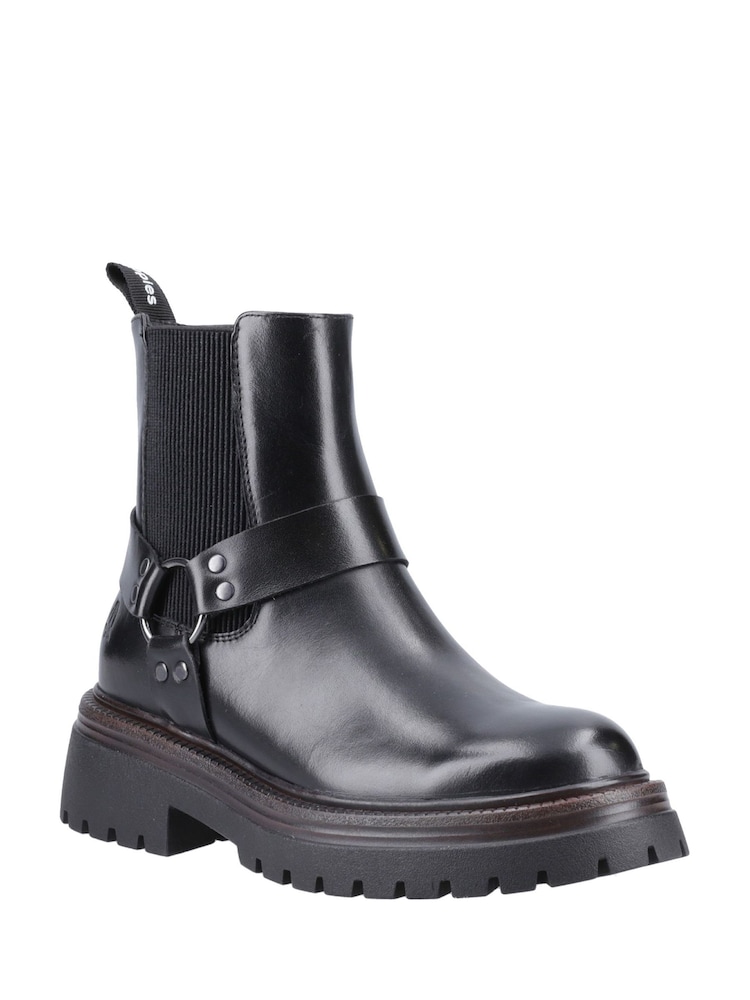 Hush Puppies Raye Buckle Black Boots Leather - Image 2 of 5 Hush Puppies Raye Buckle Black Boots Leather - Image 2 of 5