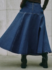 Albaray Blue Denim Basque Midi Skirt - Image 2 of 5