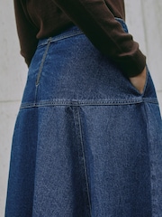 Albaray Blue Denim Basque Midi Skirt - Image 3 of 5