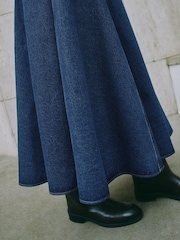 Albaray Blue Denim Basque Midi Skirt - Image 4 of 5