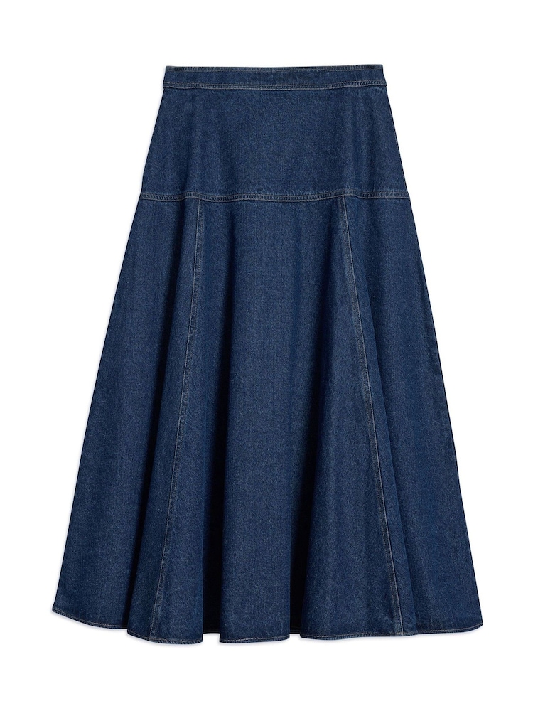 Albaray Blue Denim Basque Midi Skirt - Image 5 of 5
