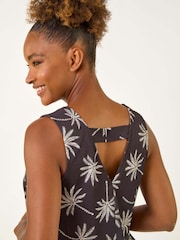 Roman Black Palm Tree V-Neck Vest Top - Image 4 of 5