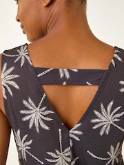 Roman Black Palm Tree V-Neck Vest Top - Image 5 of 5