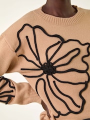 Roman Natural Cornelli Rose Knit Jumper - Image 5 of 5
