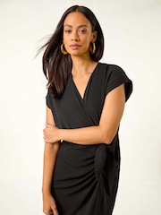 Preto - Vestido Dusk plain com detalhe de Tie wrap - Imagem 1 de 5