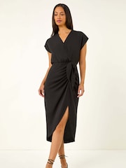 Preto - Vestido Dusk plain com detalhe de Tie wrap - Imagem 2 de 5