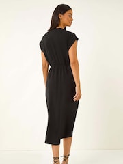 Preto - Vestido Dusk plain com detalhe de Tie wrap - Imagem 3 de 5