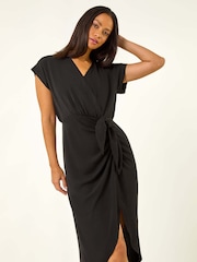 Preto - Vestido Dusk plain com detalhe de Tie wrap - Imagem 4 de 5