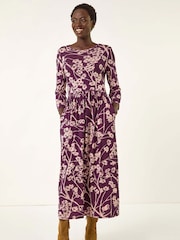 Vestido midi elástico com estampa floral Roman Shadow - Imagem 2 de 5