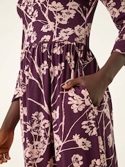 Vestido midi elástico com estampa floral Roman Shadow - Imagem 5 de 5