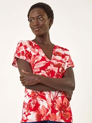 Camiseta Roman Floral Print com gola alta - Imagem 1 de 5