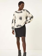 Roman Black Wave Textured Stretch Pencil Skirt - Image 2 of 5