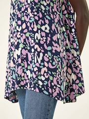 Blusa túnica com estampa de bolinhas romanas e bainha de lenço - Imagem 5 de 5