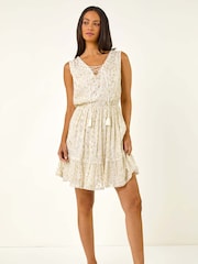 Roman White Leopard Print Foil Dress - Image 2 of 5