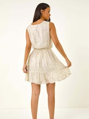 Roman White Leopard Print Foil Dress - Image 3 of 5