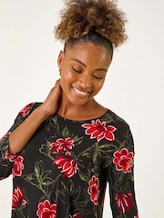 Roman Floral Puff Print Tunic Top - Imagem 2 de 5