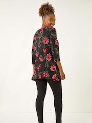 Roman Floral Puff Print Tunic Top - Imagem 3 de 5