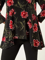 Roman Floral Puff Print Tunic Top - Imagem 5 de 5