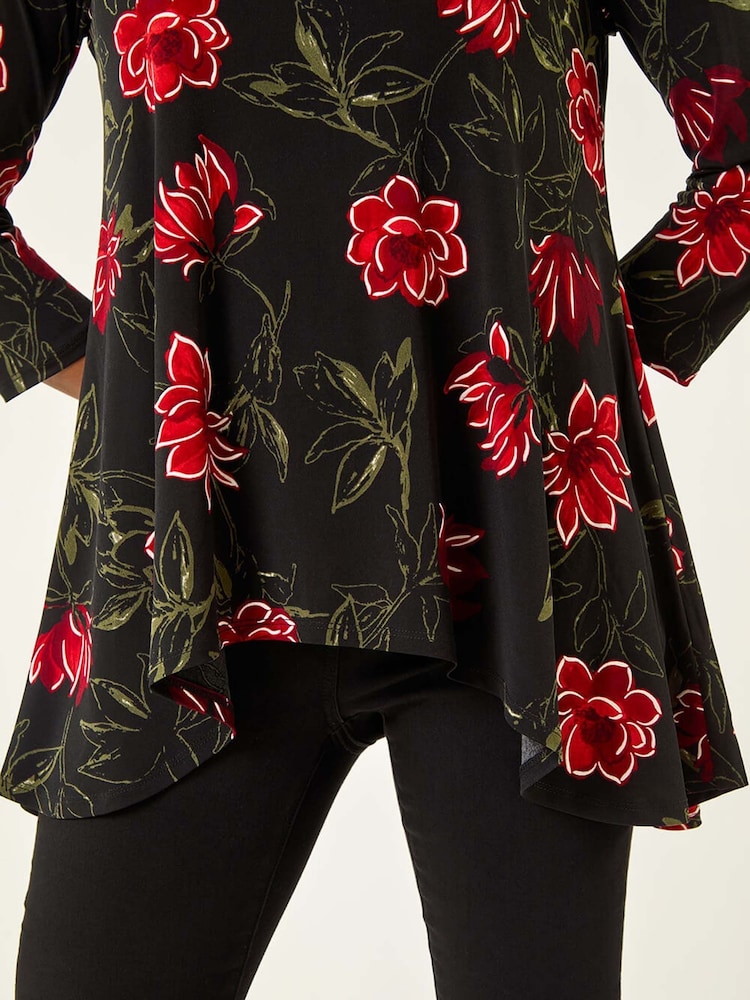 Roman Floral Puff Print Tunic Top - Imagem 5 de 5