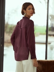 Púrpura - Camisa utilitaria de manga larga transparente - Imagen 4 de 8