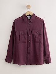 Púrpura - Camisa utilitaria de manga larga transparente - Imagen 6 de 8