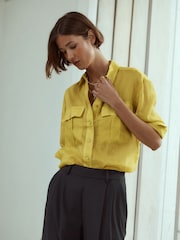 Amarillo - Camisa utilitaria de manga larga transparente - Imagen 4 de 9