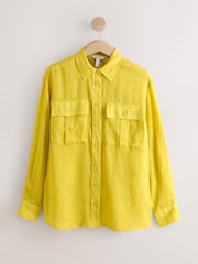 Amarillo - Camisa utilitaria de manga larga transparente - Imagen 7 de 9