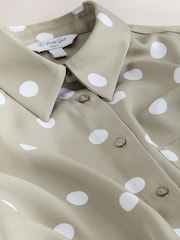 Sage Green Polka Dot Long Sleeve Shirt - Image 3 of 3