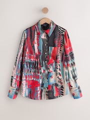 Red Abstract Print Long Sleeve Shirt - Image 1 of 3