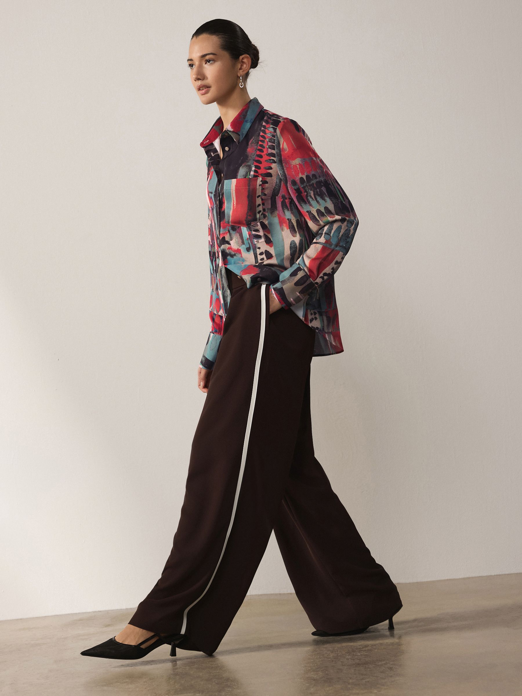 トップス NC Buy Red Abstract Print Long Sleeve Shirt from Next Canada
