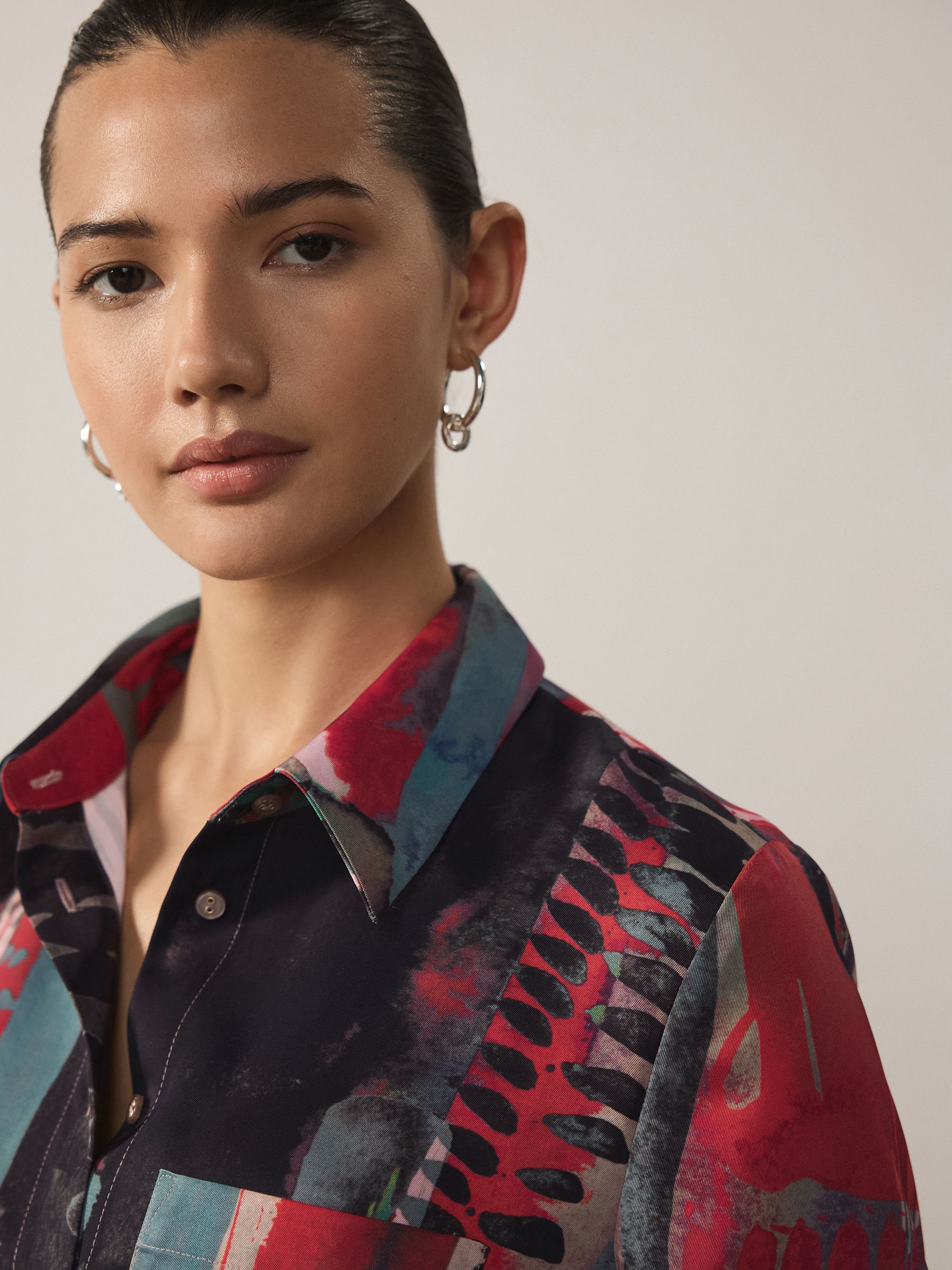 Buy Red Abstract Print Long Sleeve Shirt from Next Canada