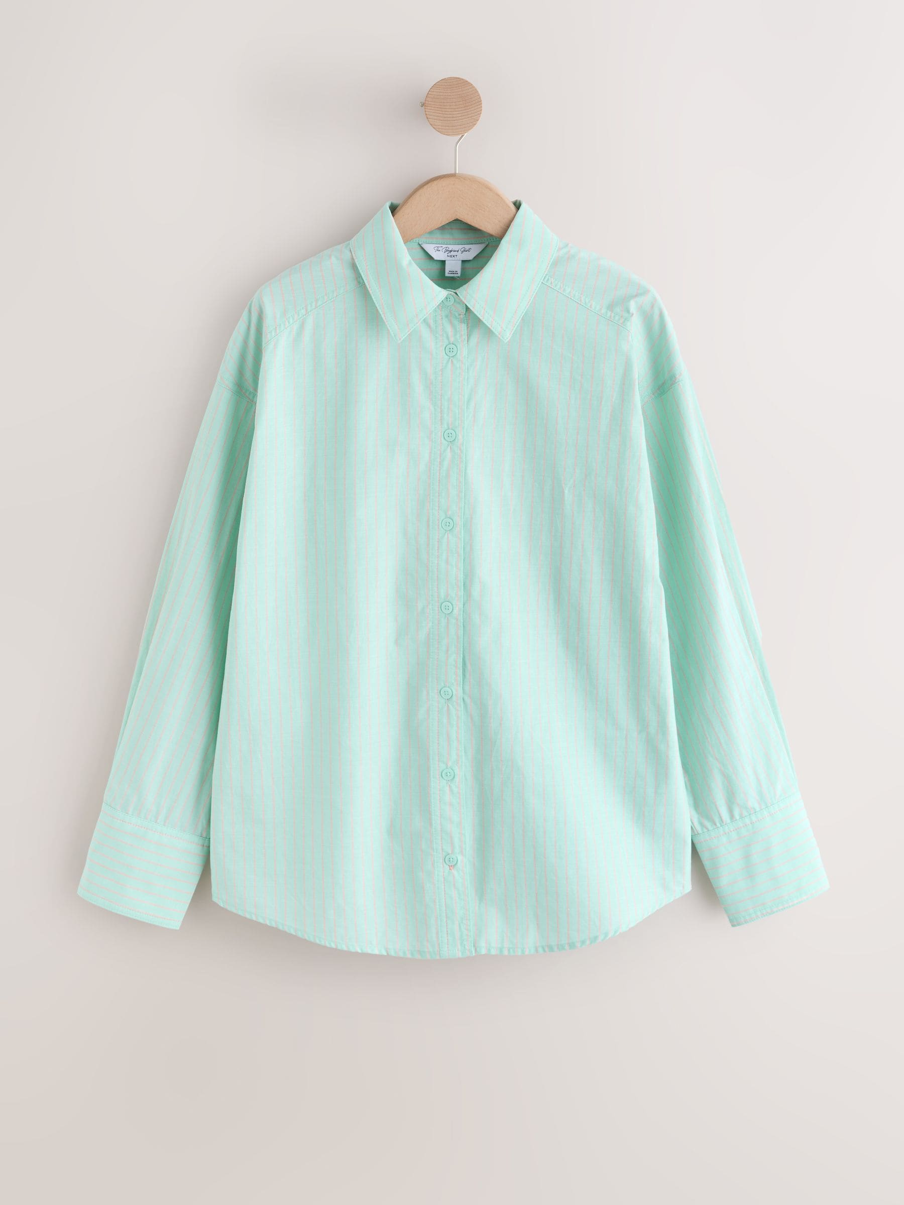 Buy Mint Green/Orange Oversized Boyfriend Shirt from the Next UK